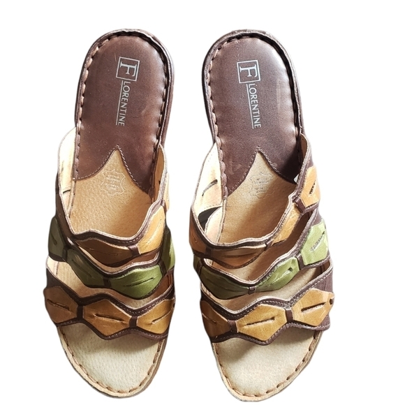 FLORENTINE Multicoloured Leather Slippers - Picture 2 of 11